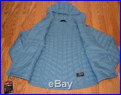 NWT Womens NORTH FACE Blue Puffer Thermoball Hoodie Jacket Coat Size L Large