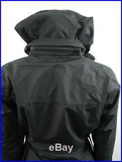 NWT Womens The North Face TNF TMLS By Waterproof Hooded Mid Rain Jacket Black