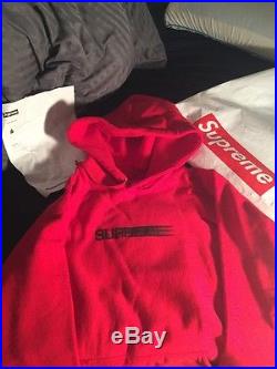 New Authentic Supreme Red Motion Logo Hoodie Sz M w Receipt box logo north face