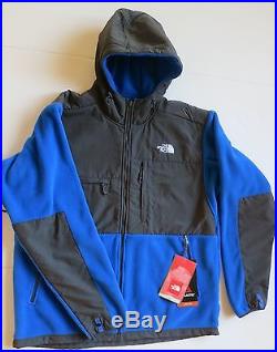 New Men's The North Face Nautical Blue / Grey Denali Hoodie Fleece Jacket Coat L