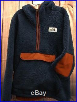 New The North Face Mens Glacier Fleece 1/4 Zip Black Pullover Hoodie Jacket XL