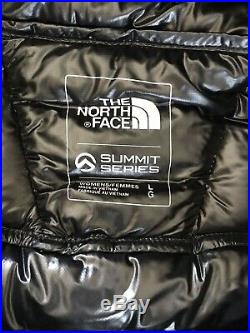 North Face Black Summit L3 Down Hoodie Womens Large Preowned with Tags