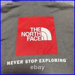 North Face Hoodie Sweatshirt XL Size Grey Red