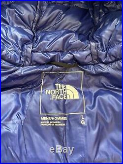 North Face Mens Sierra Peak Hooded Puffer Down Jacket Blue L Large Slim Fit $279