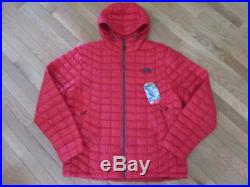 North Face Mens Thermoball Hoodie, Tnf Red/asphalt Gray, Nwt $220, XL