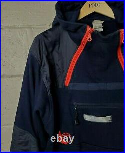 North Face STEEP TECH Hoodie Vintage 90s Fleece 2XL XXL navy blue red
