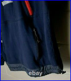 North Face STEEP TECH Hoodie Vintage 90s Fleece 2XL XXL navy blue red