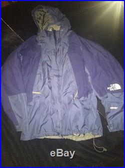 North Face Ski Jacket Coat Mountain Shell Gore-Tex Mens Size XL Blue Hoodie
