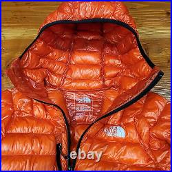 North Face Summit Series L3 800 Goose Down Hoodie Jacket Men Small S Red zad