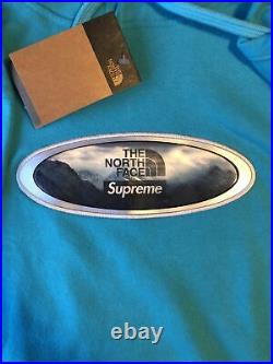 North Face Supreme Lenticular Turquoise Hoodie Men Size Large