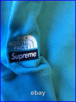 North Face Supreme Lenticular Turquoise Hoodie Men Size Large