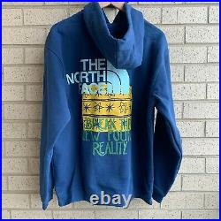 North Face x Brain Dead Pullover Hoodie Blue NF0A3YCVHDC Men's Size Large NWT
