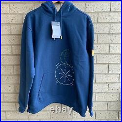 North Face x Brain Dead Pullover Hoodie Blue NF0A3YCVHDC Men's Size Large NWT