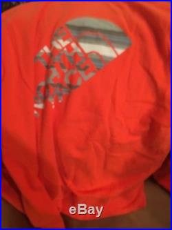 Nwt Mens XL The North Face Full Zippered Orange Hoodie Sweatshirt