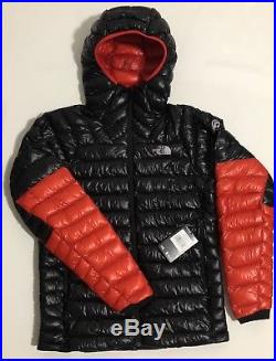 Nwt The North Face Men's Summit L3 Down Hoodie Jacket Black-fiery Red Msrp $350
