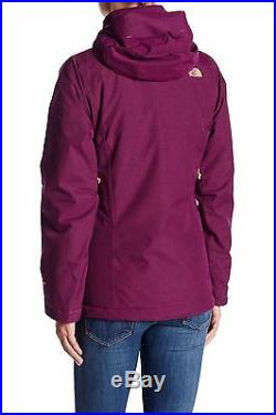 Nwt Womens The North Face Inlux Insulated Waterproof Fleece Plum Hooded Jacket