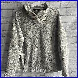 Preowned The North Face Oatmeal Button Neck Hoodie Womens XL