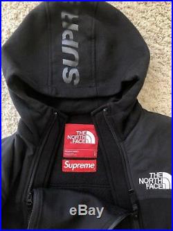 SUPREME NYC x THE NORTH FACE STEEP TECH HOODIE BLACK SZ L SS16 box logo jacket