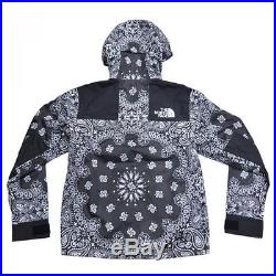 SUPREME x THE NORTH FACE Black Bandana Mountain Parka Pattern Hoodie Jacket S