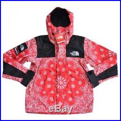 SUPREME x THE NORTH FACE Red White Bandana Mountain Parka Pattern Hoodie Jacket