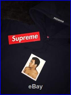 Supreme Ali Warhol Hooded Sweatshirt NAVY BLUE (LARGE) SS16 North Face Motion