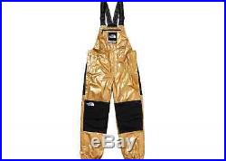 Supreme North Face Metallic Bib Pants Gold sz L BOX LOGO t s hoody M L tee bag
