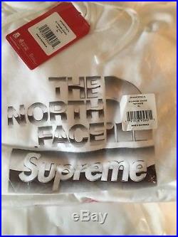 Supreme North Face Metallic Hoodie Hooded Sweatshirt White size XL TNF