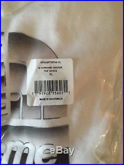 Supreme North Face Metallic Hoodie Hooded Sweatshirt White size XL TNF