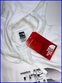 Supreme North Face Metallic Logo Hoodie White Ss18 Large Brand New With Tags