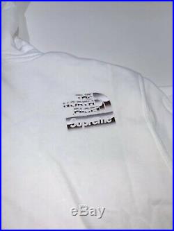 Supreme North Face Metallic Logo Hoodie White Ss18 Large Brand New With Tags