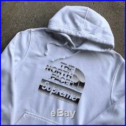 Supreme The North Face Hoodie Size Large White Sweatshirt AUTHENTIC