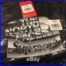 Supreme The North Face Metallic Hoodie Black Logo Hooded Sweatshirt large Black