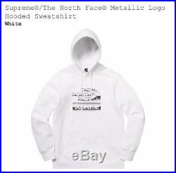Supreme /The North Face Metallic Logo Hooded Hoodie Sweatshirt White XL