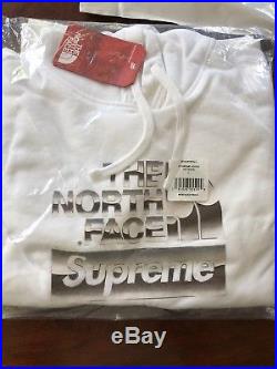 Supreme The North Face Metallic Logo Hoodie. White Size Large
