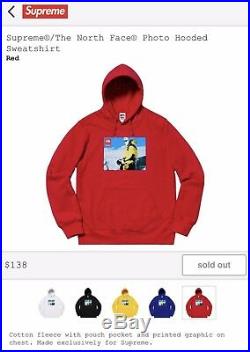 Supreme The North Face Photo Hoodie Red Size Large 100% Authentic
