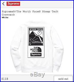 Supreme/The North Face Steep Tech Crewneck Sz XL Sweatshirt Hoodie TNF