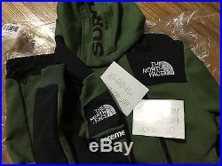 Supreme The North Face Steep Tech Green Sweatshirt sz L box logo hoodie s Nuptse