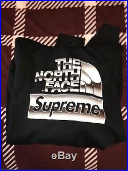 Supreme X The North Face Metallic Logo Hoodie Black Size SMALL