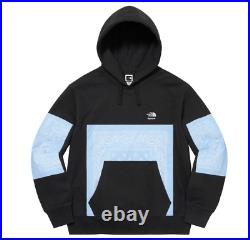 Supreme x North Face Bandana Hooded Sweatshirt Black / Blue Large