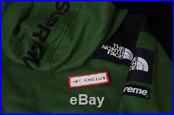 Supreme x North Face Steep Tech Hooded Sweater Olive Black Box Logo CDG Size M