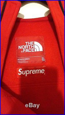Supreme x North Face hooded sweatshirt FW16 stone STEEPTECH island fleece XL RED