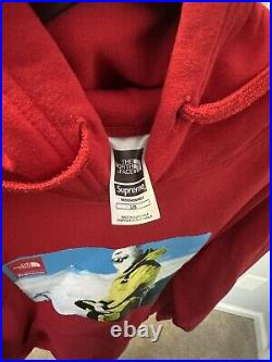 Supreme x The North Face Men's Red Photo Box Logo Hoodie 100% AUTHENTIC