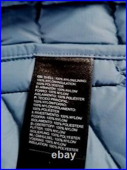 THE NORTHFACE Womens Thermoball Hoodie Jacket S or M BLUE 100% AUTHENTIC