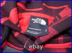 THE NORTH FACE HOLIDAY PRINT HOODIE PLAID RED BLACK size S