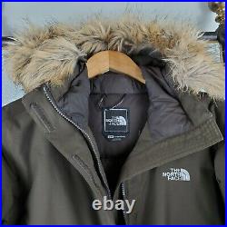 THE NORTH FACE Large Womens Greenland Jacket 550 Down HyVent Brown Hooded Fur