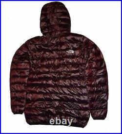 THE NORTH FACE MEN'S JACKET PUFFER COAT HOODIE DOWN 800 BURGUNDY Size M