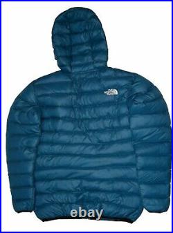 THE NORTH FACE MEN'S JACKET PUFFER COAT HOODIE DOWN 800 TURQUISE Size L