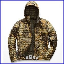 THE NORTH FACE Mens 2019 THERMOBALL HOODIE Insulated Jacket New Taupe Green Camo