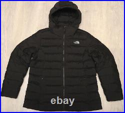 THE NORTH FACE STRETCH DOWN HOODIE BLACK insulated WOMEN'S PUFFER COAT XL