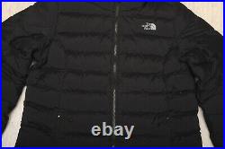 THE NORTH FACE STRETCH DOWN HOODIE BLACK insulated WOMEN'S PUFFER COAT XL